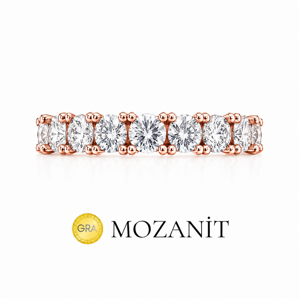 Kleiner Moissanit-Ring mit vollem Band