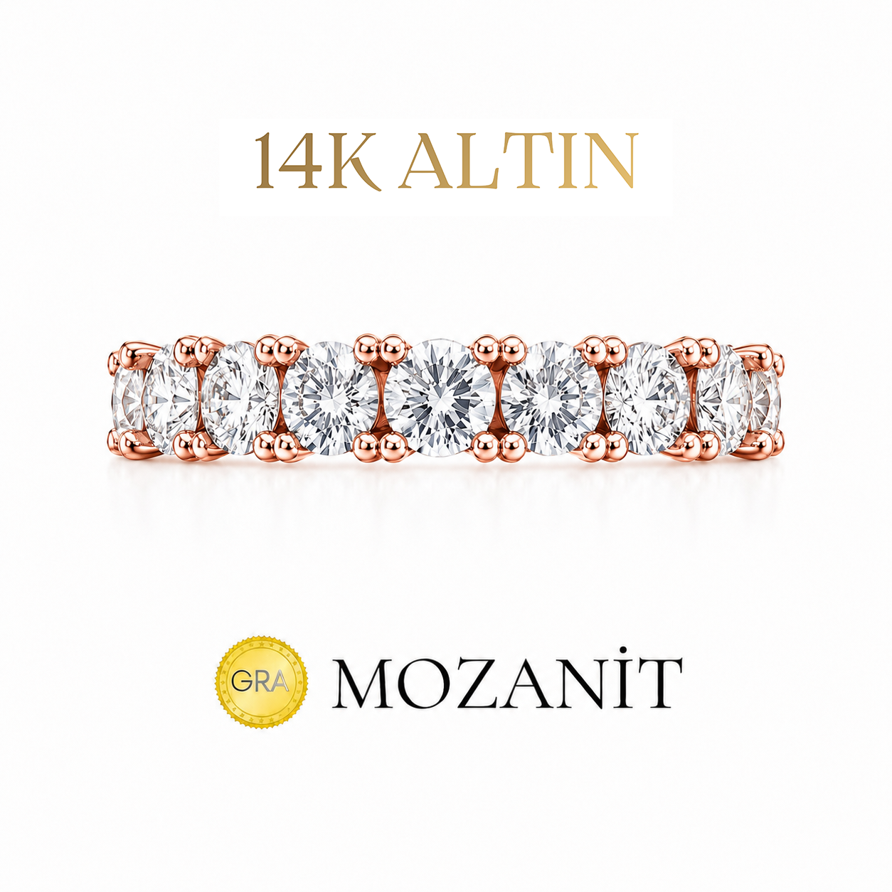 14K Full Eternity Ring with Small Stones