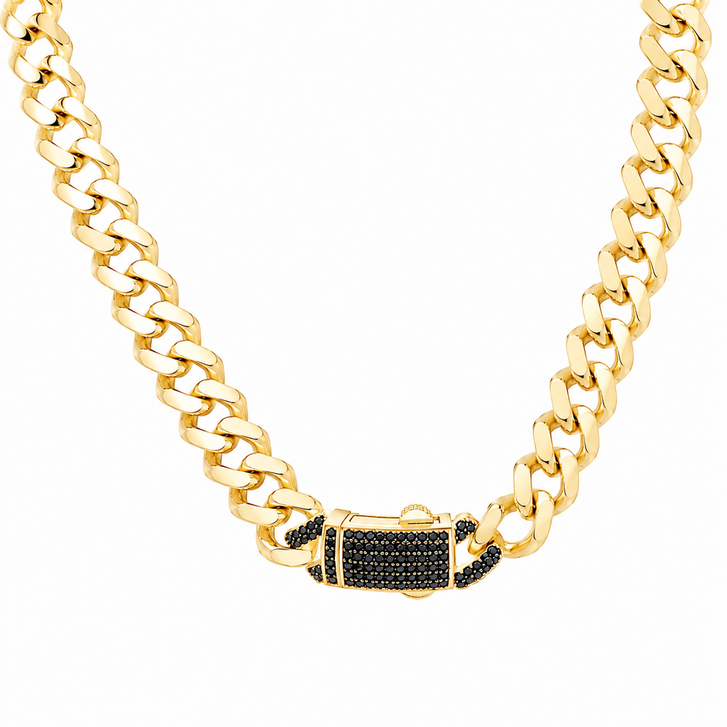 Stone-Embellished Padlock Gourmet Necklace