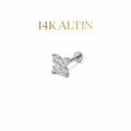 14K Yonca Taşlı Piercing
