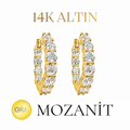 14K Mozanit Küçük Boy Halka Küpe