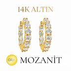 14K Mozanit Küçük Boy Halka Küpe