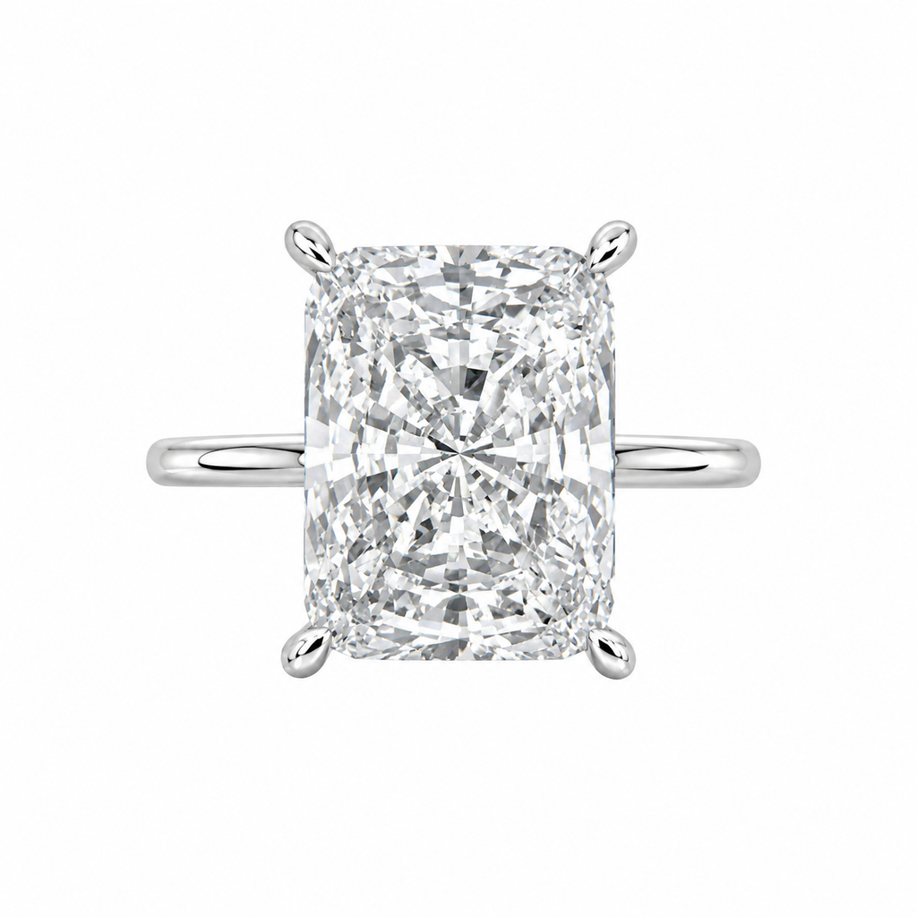 Ring mit Steinfassung im Radiant-Baguette-Schliff, G-Farbe