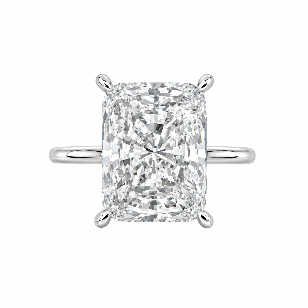 Ring mit Steinfassung im Radiant-Baguette-Schliff, G-Farbe