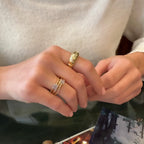 Winziger Baguette-Stein-Ring