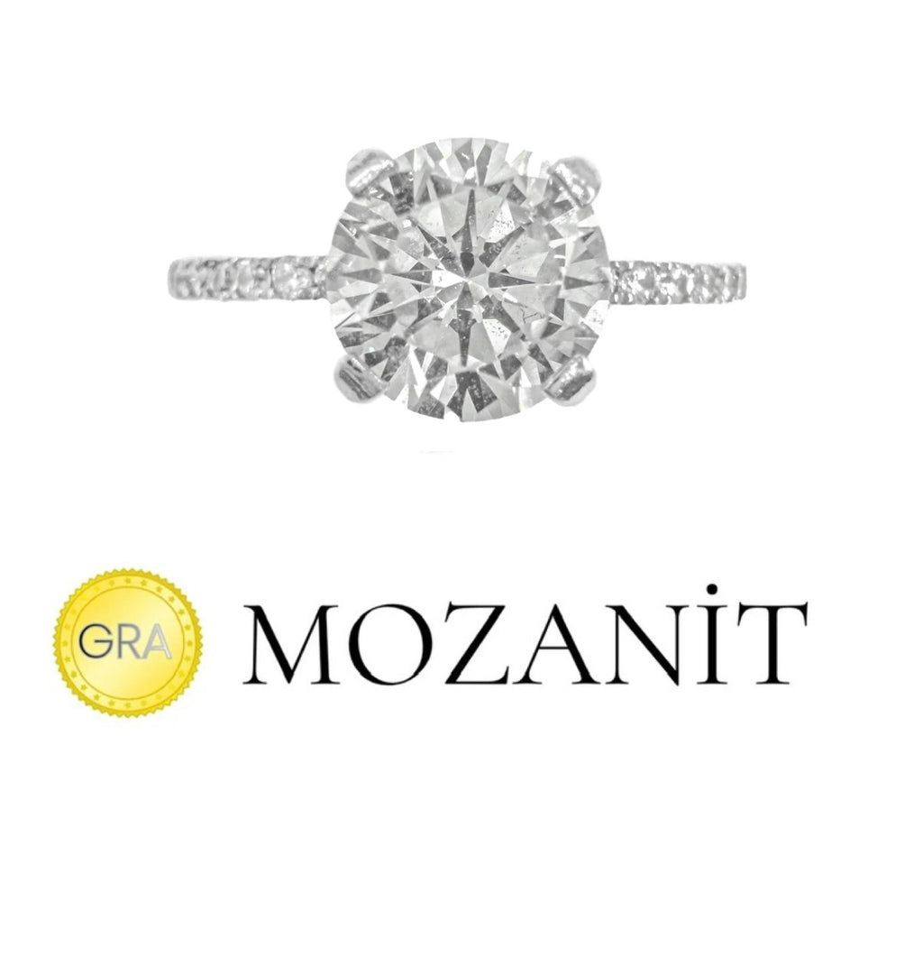 Bir Karat Mozanit Tasarım Tektaş Yüzük