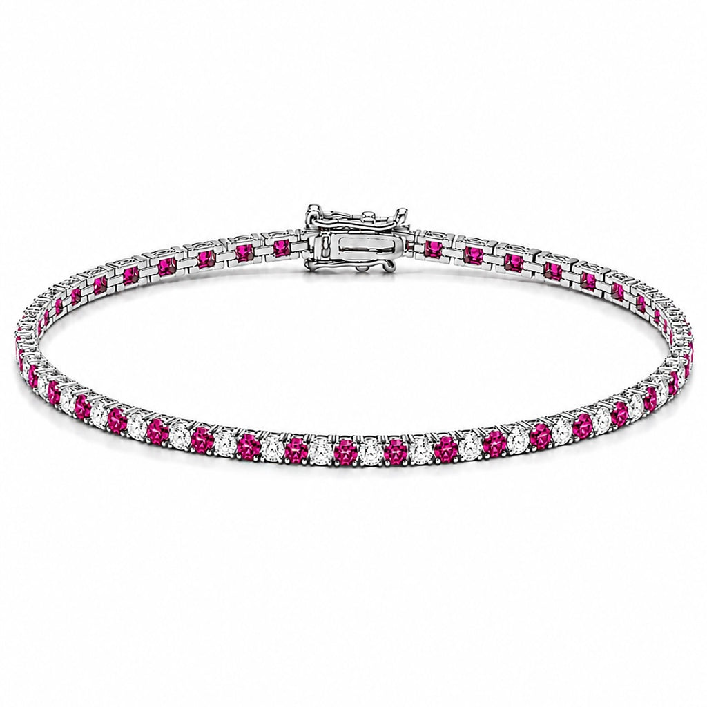 2,5 mm Fuchsiabesetztes Armband
