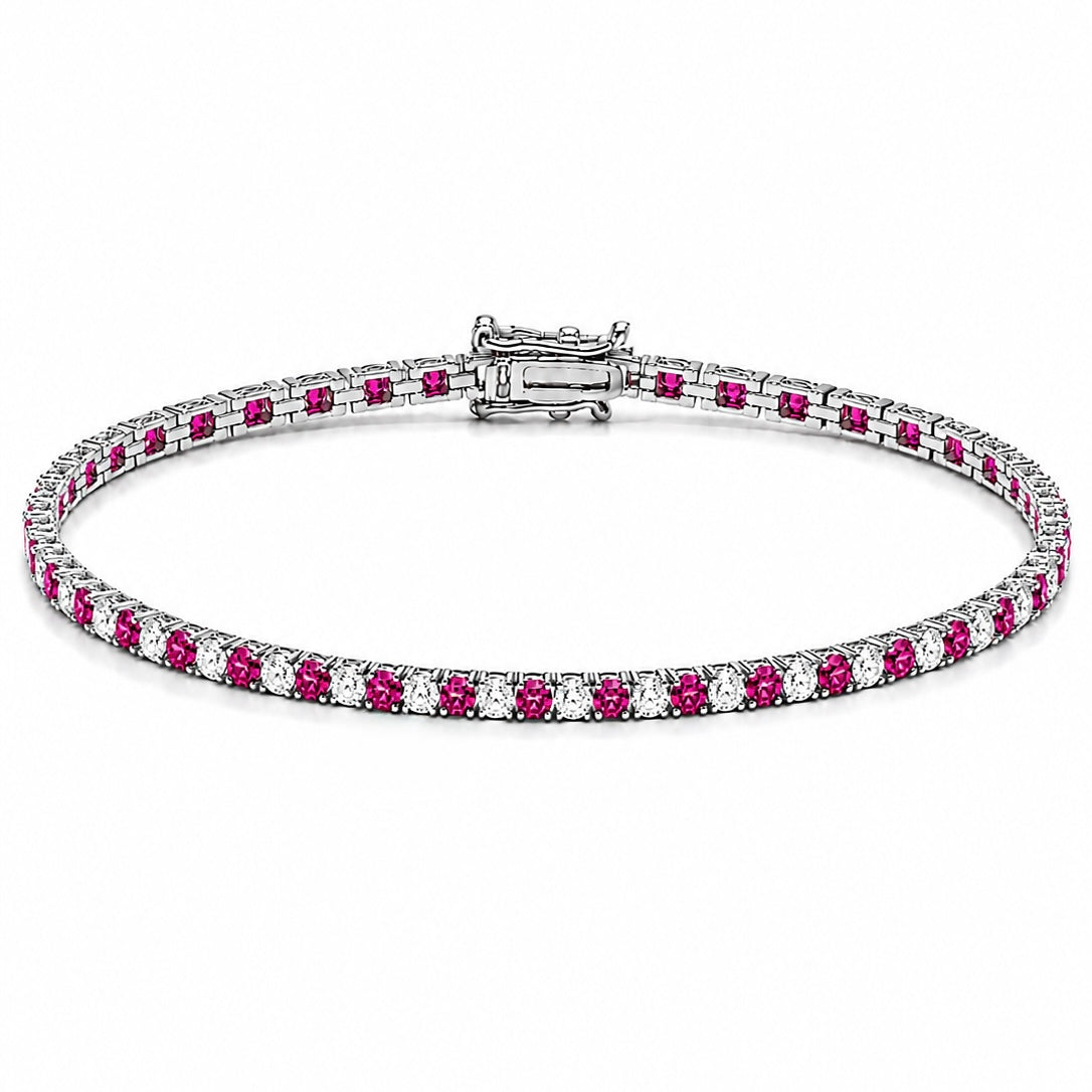 2,5 mm Fuchsiabesetztes Armband