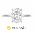 İki Karat Mozanit Oval Yüzük
