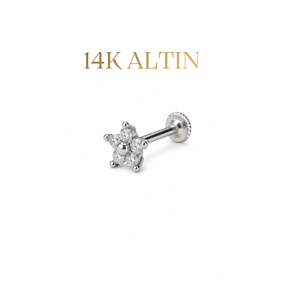 14K Çiçek Piercing