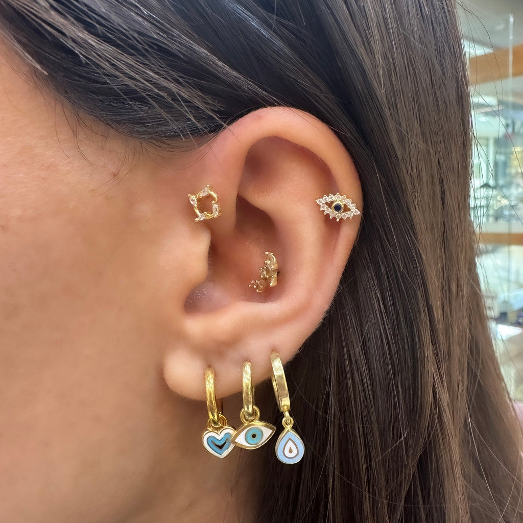 Lacivert Taşlı Göz Piercing