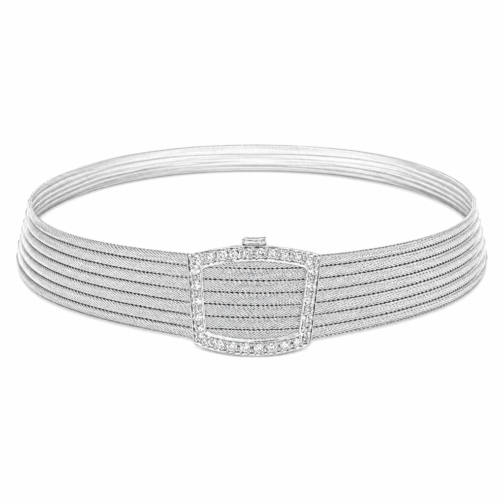 Trabzon Filigree 7-Row Single-Row Stone Necklace