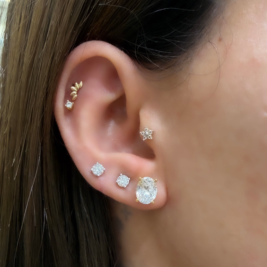 1.75 Karat D-Color Oval Küpe