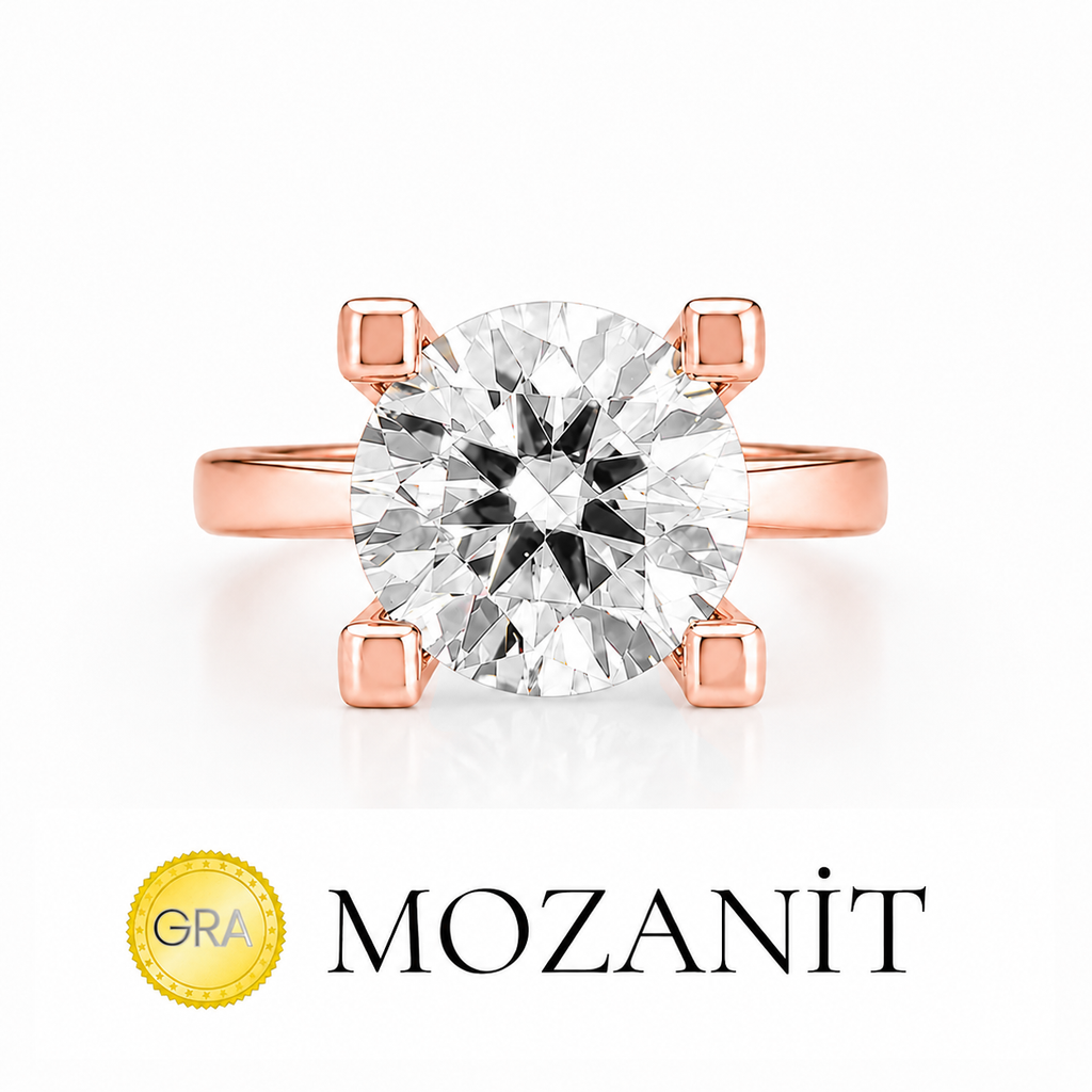 Four Carat Moissanite Solitaire Ring