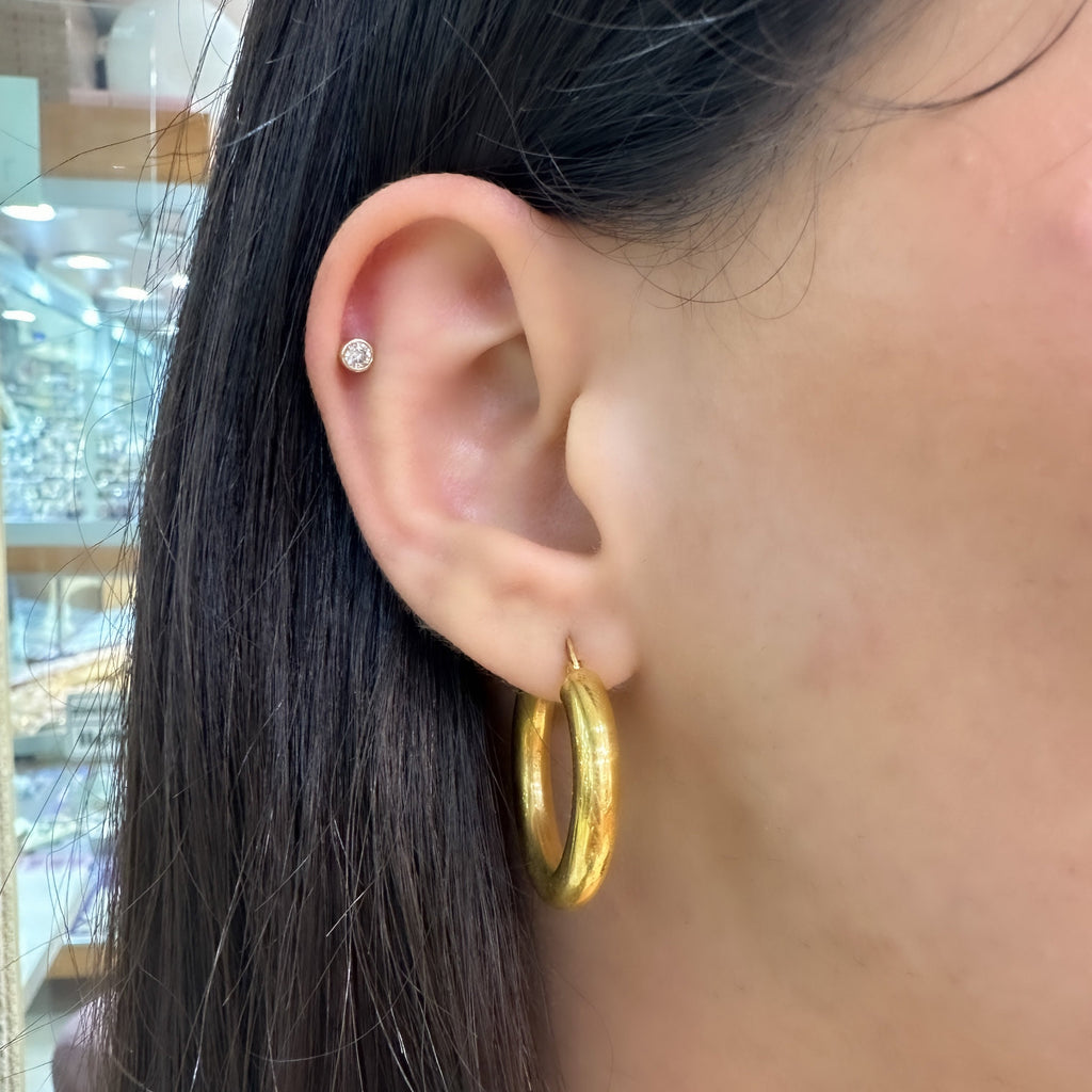 İki buçuk cm Bombeli Halka Küpe