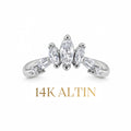 14K Markiz Taşlı Stacking Yüzük