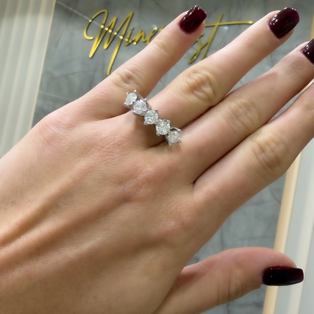 İki Karat Mozanit Beştaş Yüzük