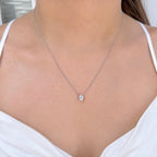 14K Bir Karat Mozanit Oval Kolye