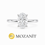 İki Karat Mozanit Oval Yüzük
