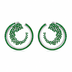 Grüne Stein-Design-Rundohrringe
