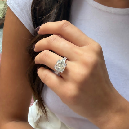 Ice Cut Side Baguette Stone Ring