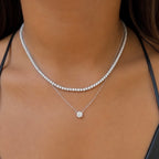 14K 6 mm Mozanit Tektaş Kolye