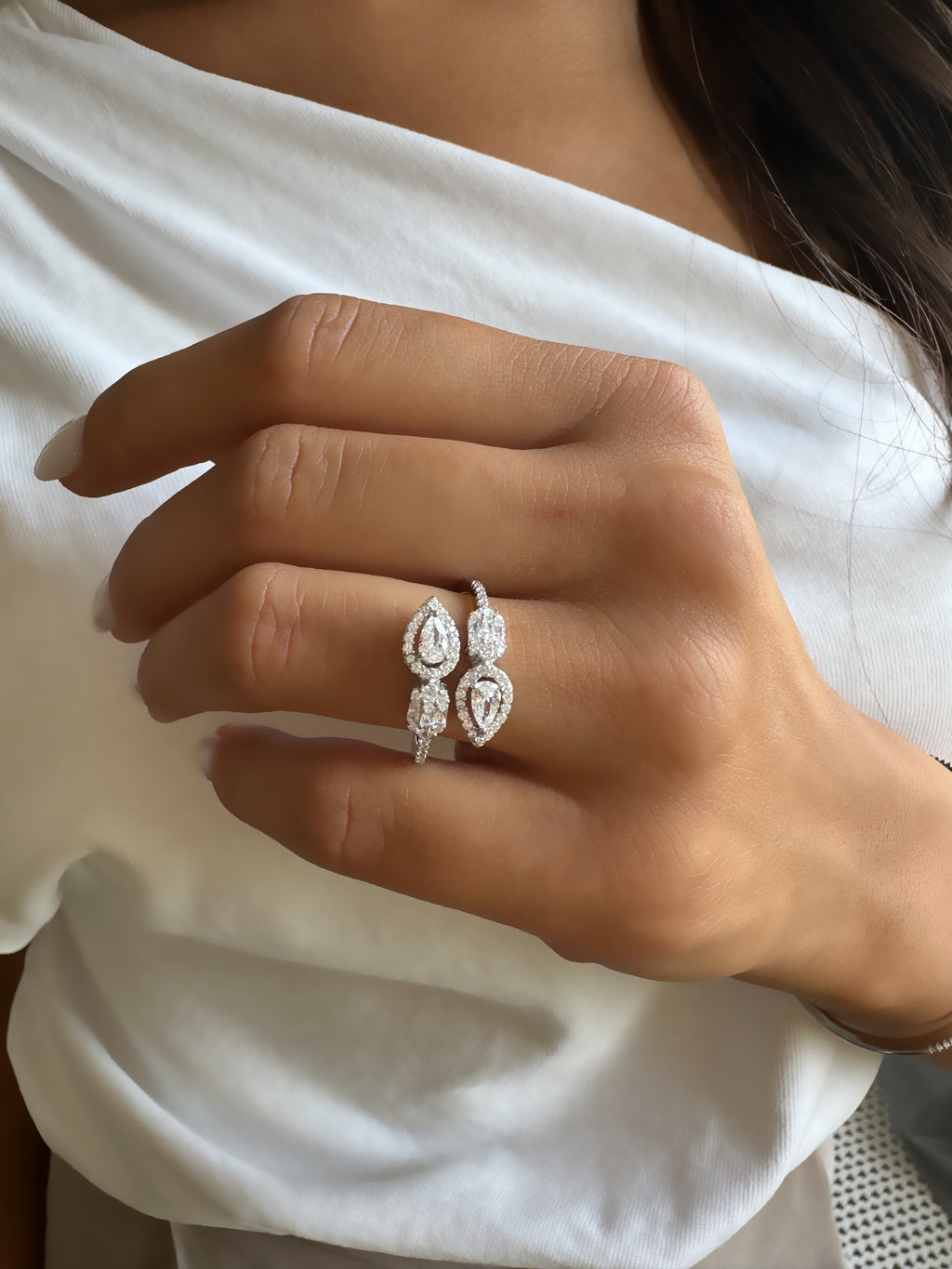 Damla Taşlı Baget Yüzük