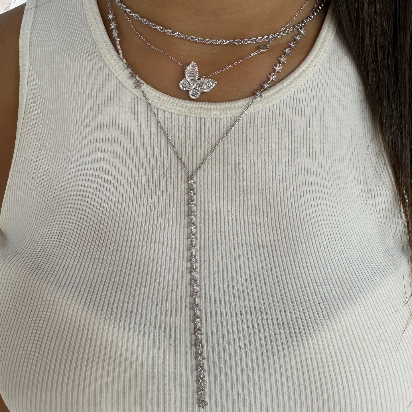 Baget Taşlı Butterfly Kolye