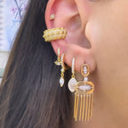 Sallantılı Taşlı Küpe