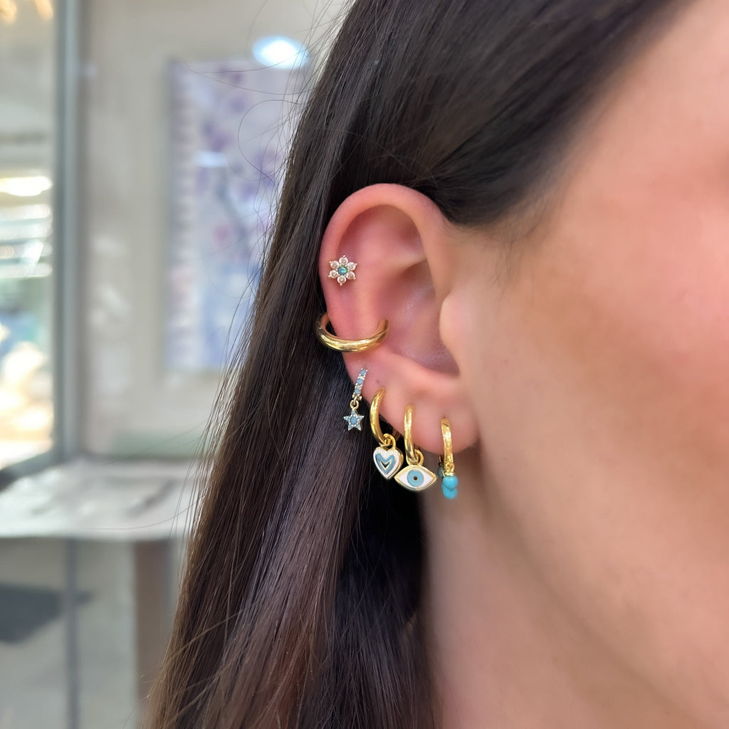 Turquoise Dangle Hoop Earrings