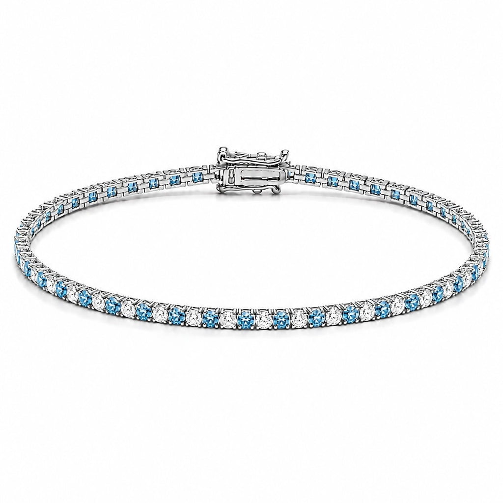 2.5mm Aqua Stone Channel Bracelet