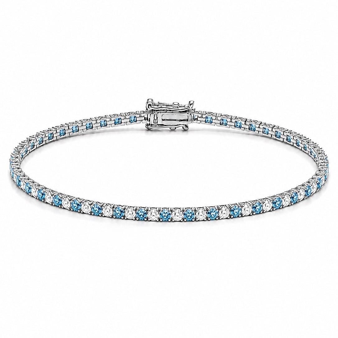 2,5 mm Aquamarin-Strass-Armband