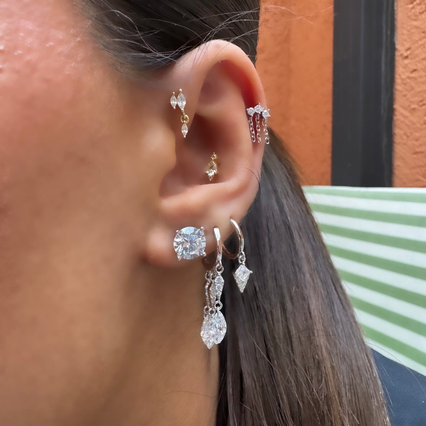 Fünf-mm-Solitär-Ohrring