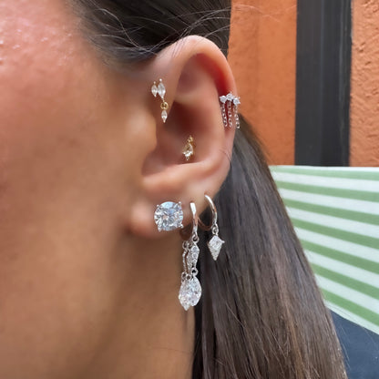 Fünf-mm-Solitär-Ohrring