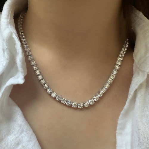 Beş mm Mozanit Suyolu Kolye