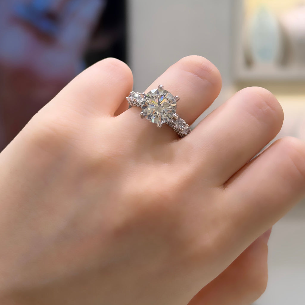 Dört Karat Mozanit Tasarım Tektaş Yüzük