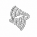 Ring mit Austern-Baguette-Stein-Design