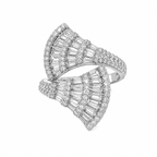 Ring mit Austern-Baguette-Stein-Design