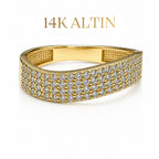 14K Aura Wave Taşlı Yüzük