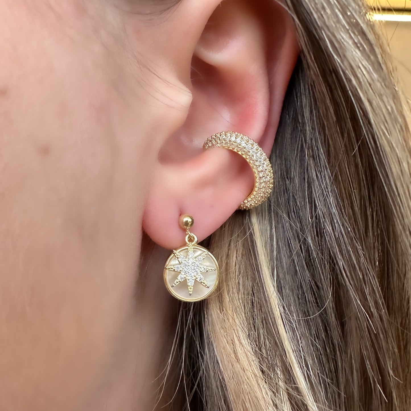 Star Model Mother of Pearl Earrings