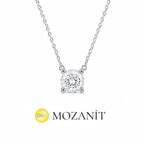 Mozanit İki Karat Tektaş Kolye