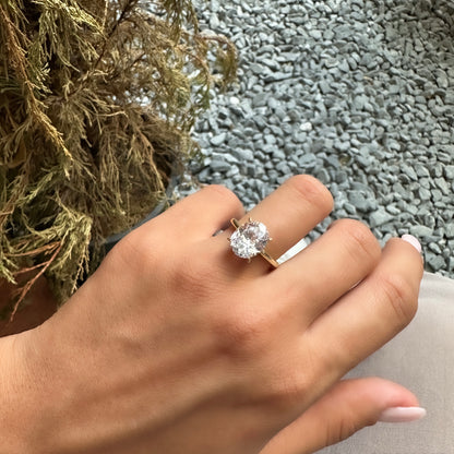 14K Dört Karat Oval Yüzük