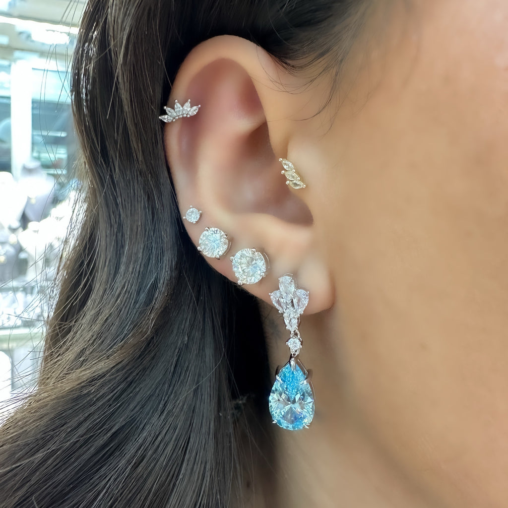 Blue Stone Dangle Earrings