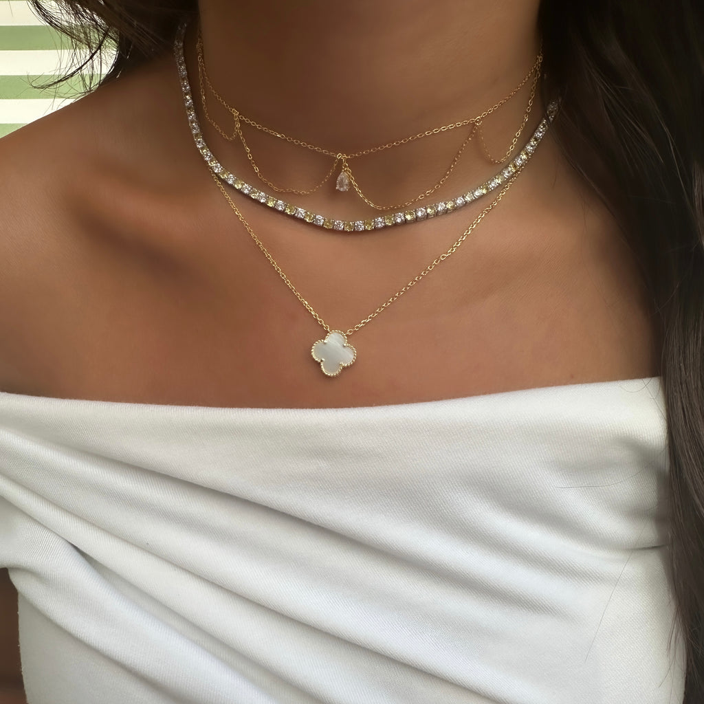 Two-and-a-half mm Yellow Stone Waterway Necklace