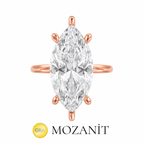 Stone Setting Long Marquise Moissanite Solitaire Ring