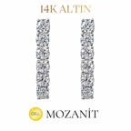 14K Dört mm Mozanit Suyolu Küpe
