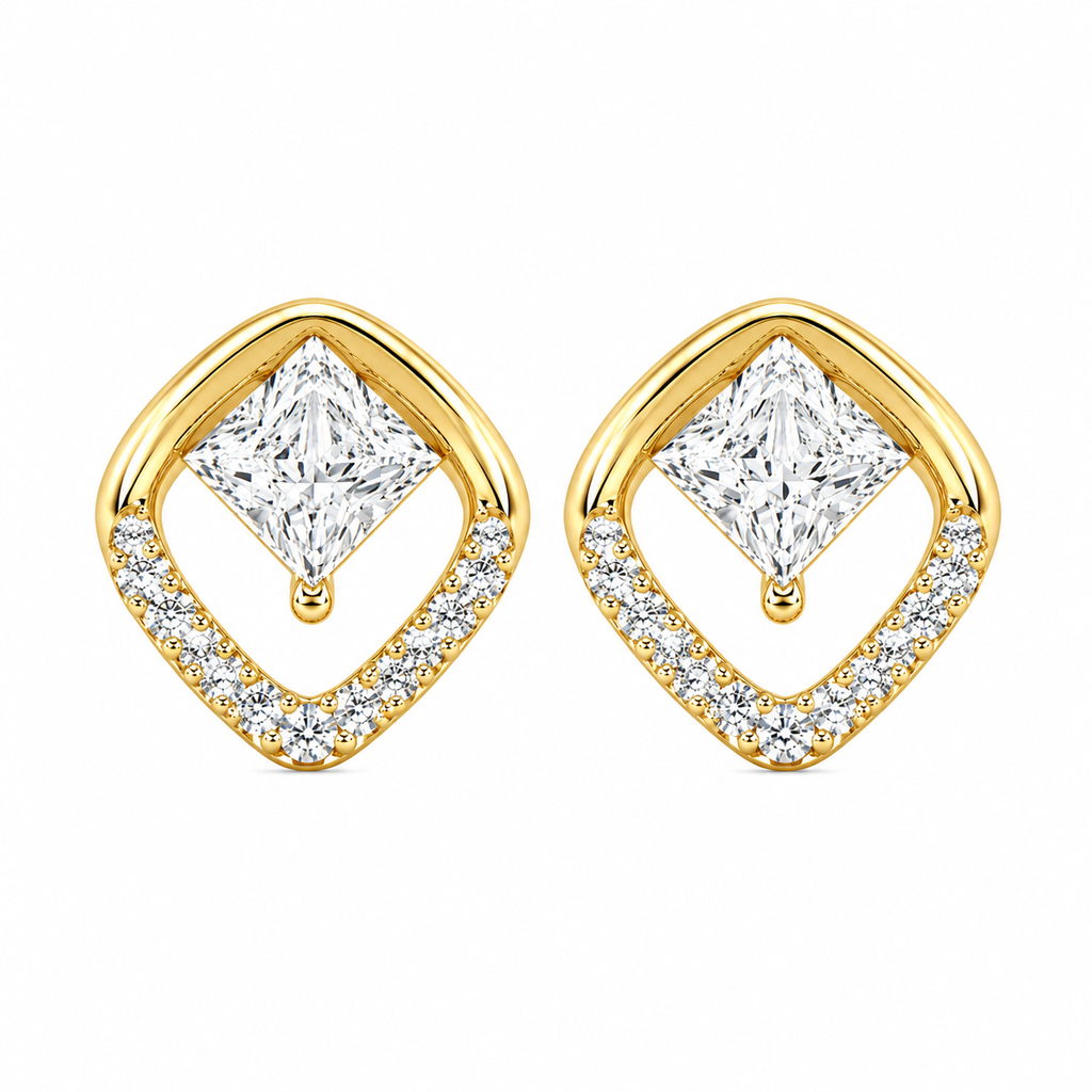 Diamond Stone Earrings