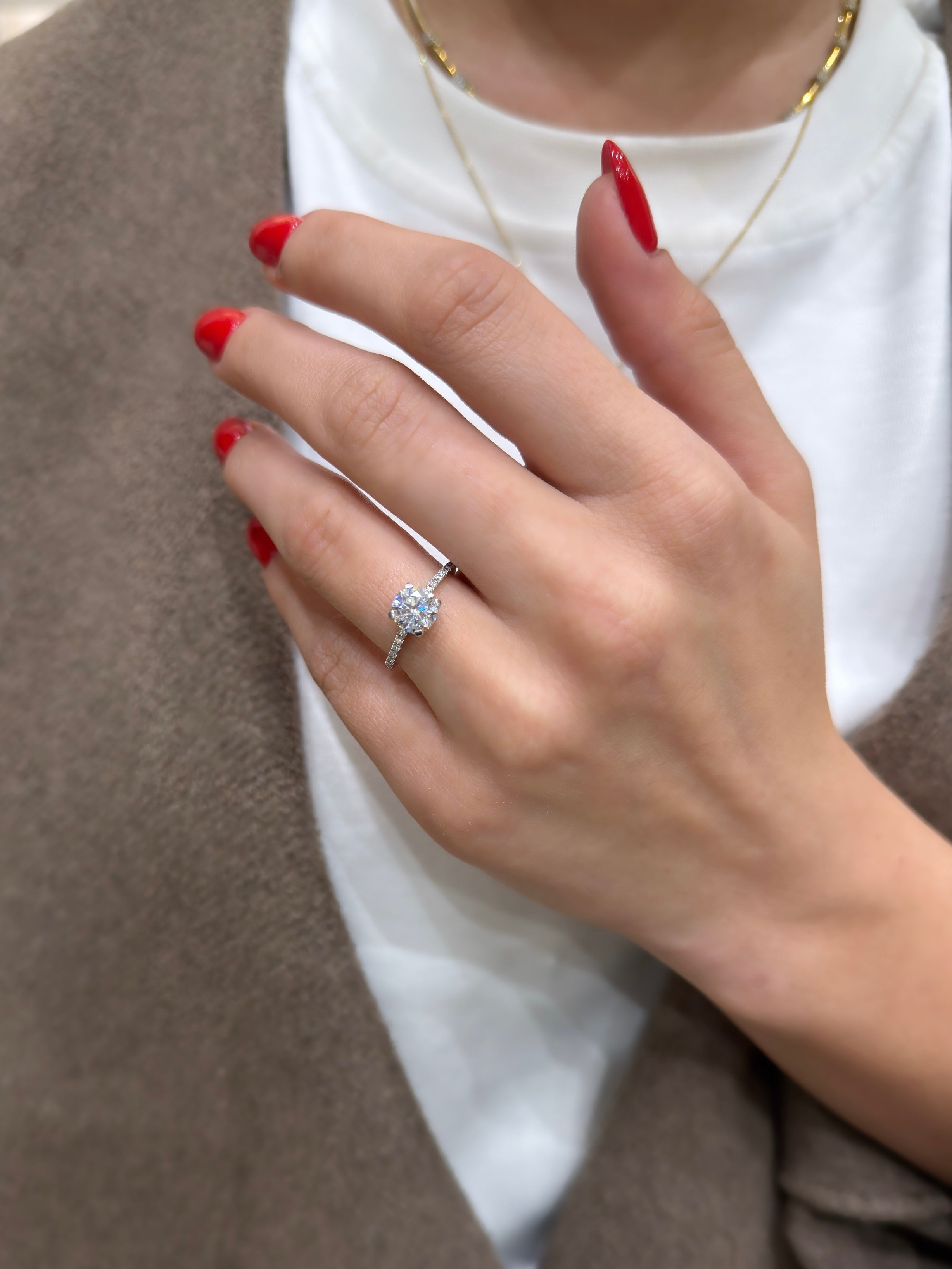 Bir Karat Mozanit Tasarım Tektaş Yüzük