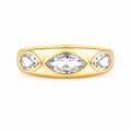 Ring mit ovalen Steinen und gewölbten Details