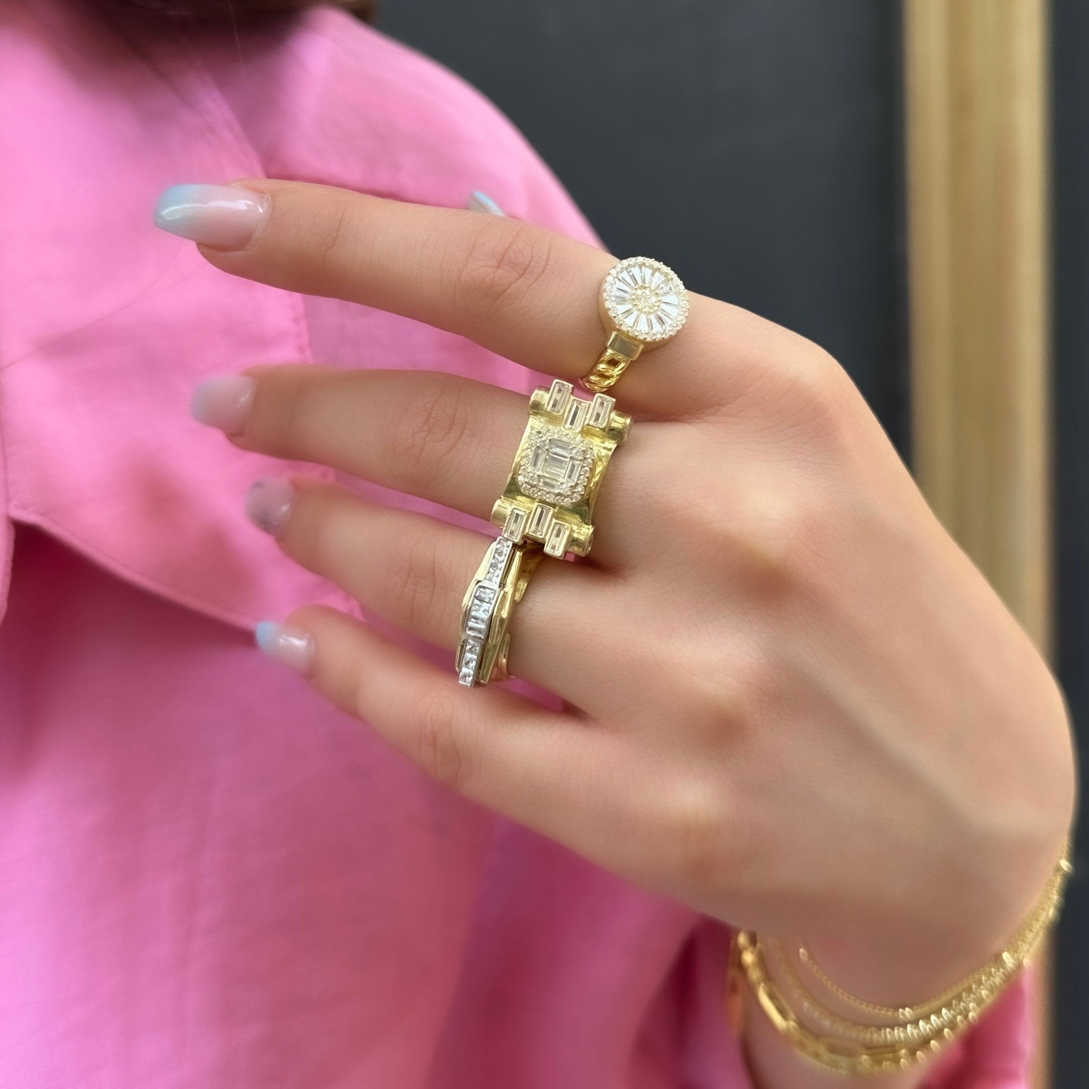 Baget Taşlı Tasarım Yüzük